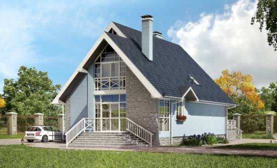 170-003-П Проект двухэтажного дома с мансардным этажом, красивый дом из газобетона Павловск | Проекты домов от House Expert