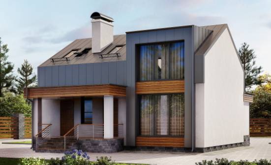 120-004-П Проект двухэтажного дома мансардный этаж, небольшой дом из керамзитобетонных блоков Острогожск | Проекты домов от House Expert