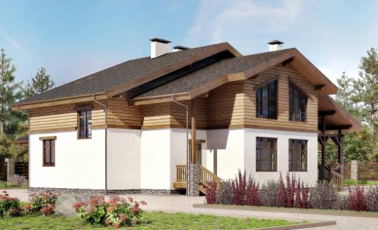 210-006-П Проект двухэтажного дома с мансардным этажом, простой дом из кирпича Острогожск | Проекты домов от House Expert