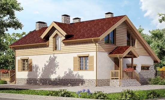 165-002-П Проект двухэтажного дома с мансардой, гараж, экономичный дом из поризованных блоков Бобров | Проекты домов от House Expert