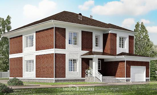 315-001-П Проект двухэтажного дома и гаражом, красивый загородный дом из кирпича Павловск | Проекты домов от House Expert