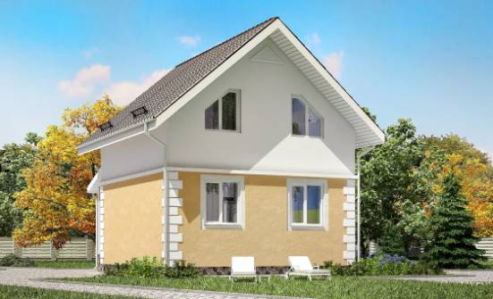 070-002-П Проект двухэтажного дома мансардный этаж, уютный коттедж из пеноблока Борисоглебск | Проекты домов от House Expert