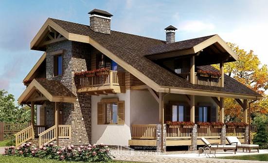 150-004-П Проект двухэтажного дома с мансардным этажом, недорогой загородный дом из пеноблока Павловск | Проекты домов от House Expert