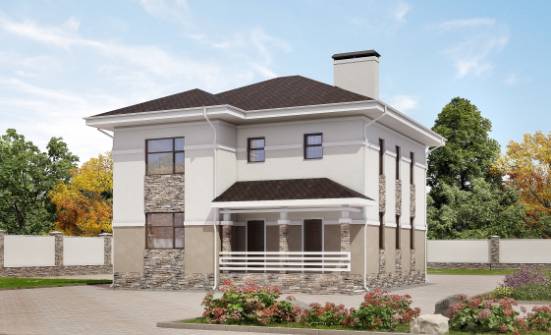 150-014-П Проект двухэтажного дома, доступный коттедж из газосиликатных блоков Борисоглебск | Проекты домов от House Expert