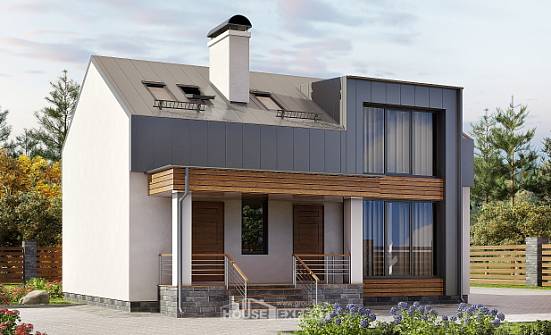 120-004-П Проект двухэтажного дома мансардный этаж, небольшой дом из керамзитобетонных блоков Острогожск | Проекты домов от House Expert