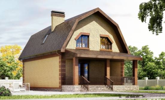 130-005-Л Проект двухэтажного дома мансардой, бюджетный дом из газобетона Борисоглебск | Проекты домов от House Expert