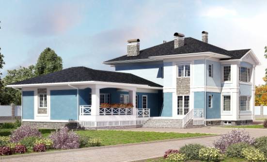 620-001-П Проект трехэтажного дома и гаражом, уютный коттедж из керамзитобетонных блоков Бобров | Проекты домов от House Expert