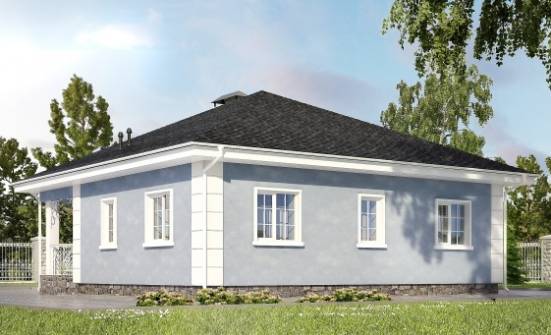 100-001-П Проект одноэтажного дома, классический дом из теплоблока Острогожск | Проекты домов от House Expert