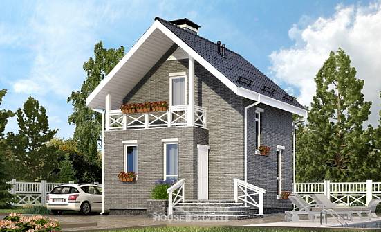 045-001-П Проект двухэтажного дома с мансардным этажом, экономичный домик из арболита Острогожск | Проекты домов от House Expert