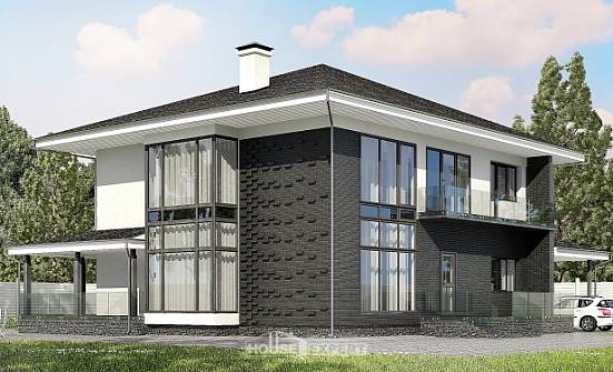 245-002-П Проект двухэтажного дома, гараж, простой дом из твинблока Воронеж | Проекты домов от House Expert