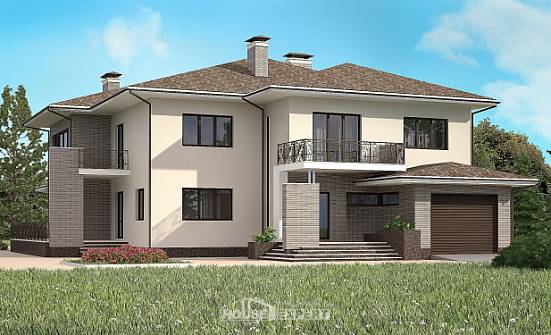 500-001-П Проект трехэтажного дома и гаражом, огромный загородный дом из кирпича Борисоглебск | Проекты домов от House Expert