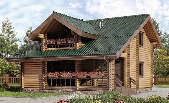110-005-П Проект двухэтажного дома с мансардой, доступный домик из дерева Острогожск | Проекты домов от House Expert