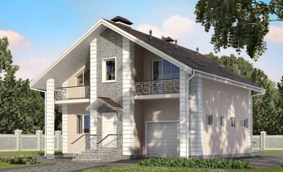 150-002-П Проект двухэтажного дома мансардой, гараж, экономичный дом из бризолита Россошь | Проекты домов от House Expert