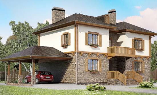 155-006-Л Проект двухэтажного дома, гараж, простой дом из бризолита Острогожск | Проекты домов от House Expert