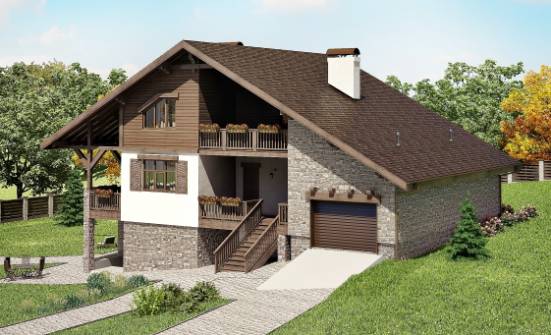 300-003-П Проект трехэтажного дома с мансардным этажом и гаражом, просторный дом из кирпича Борисоглебск | Проекты домов от House Expert