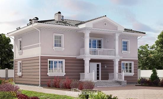 210-005-П Проект двухэтажного дома, классический домик из бризолита Воронеж | Проекты домов от House Expert