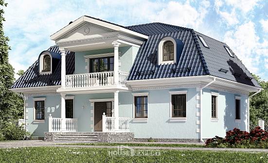 210-004-Л Проект двухэтажного дома с мансардой, уютный дом из поризованных блоков Борисоглебск | Проекты домов от House Expert