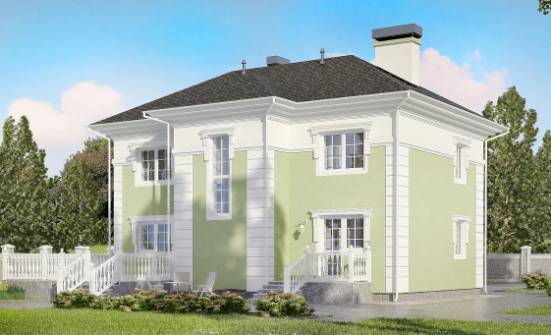 155-005-П Проект двухэтажного дома, скромный домик из твинблока Бобров | Проекты домов от House Expert