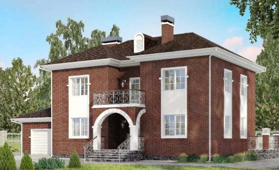180-006-Л Проект двухэтажного дома, гараж, просторный дом из кирпича Бобров | Проекты домов от House Expert