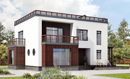215-002-П Проект двухэтажного дома, красивый коттедж из пеноблока Бобров | Проекты домов от House Expert