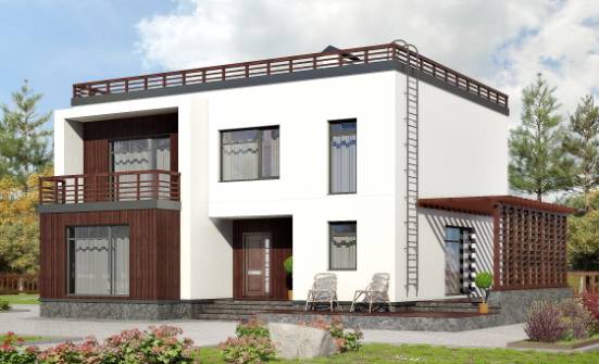 215-002-П Проект двухэтажного дома, красивый коттедж из пеноблока Бобров | Проекты домов от House Expert