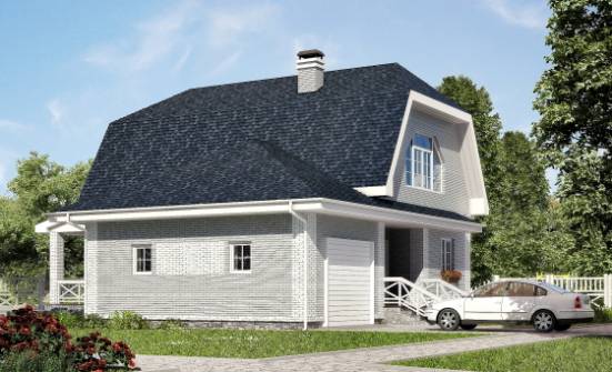 160-006-Л Проект двухэтажного дома с мансардой и гаражом, простой дом из газобетона Борисоглебск | Проекты домов от House Expert