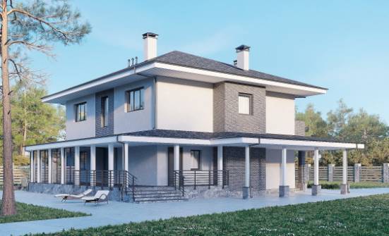 250-004-Л Проект двухэтажного дома, огромный коттедж из твинблока Бобров | Проекты домов от House Expert