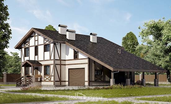 250-002-П Проект двухэтажного дома мансардой, гараж, средний дом из кирпича Лиски | Проекты домов от House Expert
