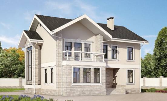 170-008-Л Проект двухэтажного дома, недорогой коттедж из бризолита Россошь | Проекты домов от House Expert