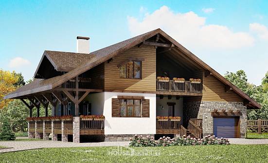 220-005-П Проект двухэтажного дома с мансардой и гаражом, классический загородный дом из кирпича Борисоглебск | Проекты домов от House Expert