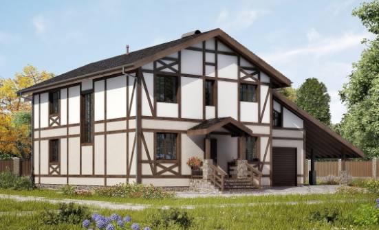 250-002-П Проект двухэтажного дома мансардой, гараж, средний дом из кирпича Лиски | Проекты домов от House Expert