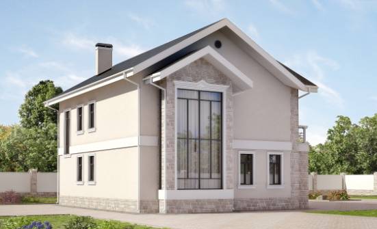 170-008-Л Проект двухэтажного дома, недорогой коттедж из бризолита Россошь | Проекты домов от House Expert