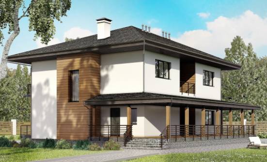 245-001-П Проект двухэтажного дома, уютный домик из теплоблока Воронеж | Проекты домов от House Expert