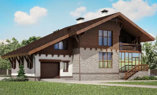 420-001-П Проект трехэтажного дома мансардный этаж и гаражом, уютный домик из кирпича Павловск | Проекты домов от House Expert