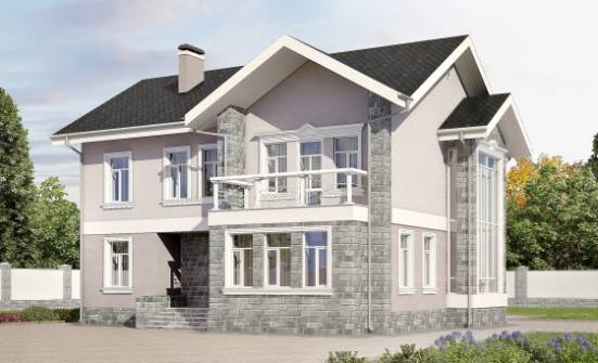 170-008-П Проект двухэтажного дома, классический загородный дом из бризолита Острогожск | Проекты домов от House Expert
