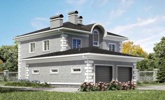 245-004-Л Проект двухэтажного дома и гаражом, красивый коттедж из кирпича Россошь | Проекты домов от House Expert