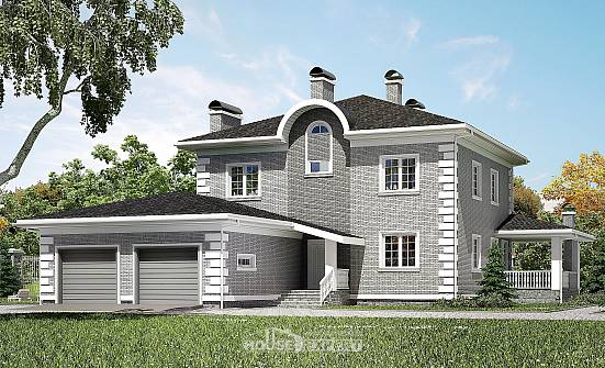 245-004-Л Проект двухэтажного дома и гаражом, красивый коттедж из кирпича Россошь | Проекты домов от House Expert