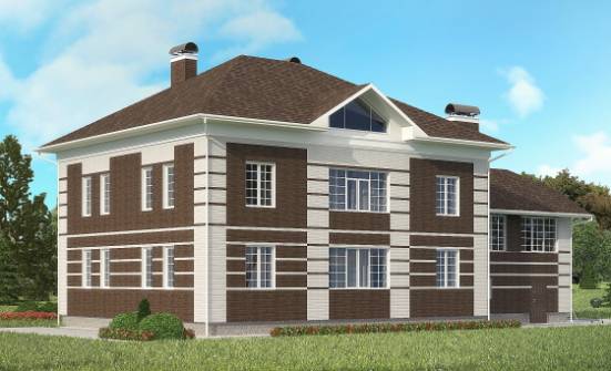 505-002-Л Проект трехэтажного дома, гараж, просторный загородный дом из кирпича Лиски | Проекты домов от House Expert