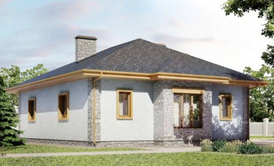 130-006-П Проект одноэтажного дома и гаражом, простой домик из арболита Острогожск | Проекты домов от House Expert