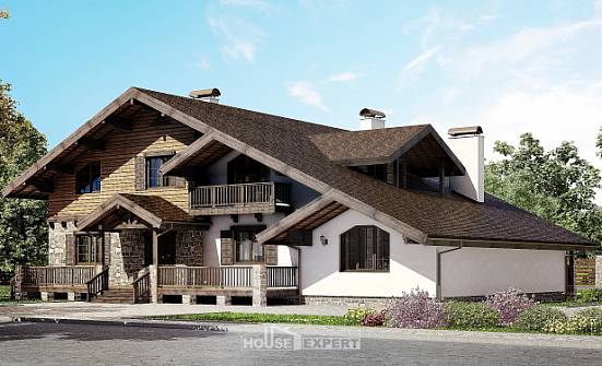 320-002-П Проект двухэтажного дома с мансардным этажом, красивый коттедж из кирпича Лиски | Проекты домов от House Expert