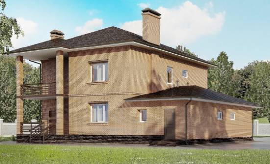 245-003-Л Проект двухэтажного дома и гаражом, современный домик из кирпича Лиски | Проекты домов от House Expert