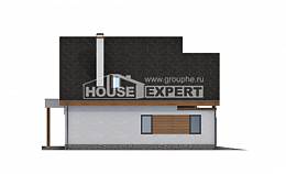 120-005-П Проект двухэтажного дома мансардой, гараж, небольшой домик из керамзитобетонных блоков, Лиски