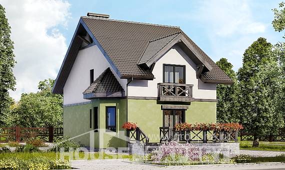 120-003-П Проект двухэтажного дома мансардный этаж, уютный домик из бризолита Борисоглебск, House Expert