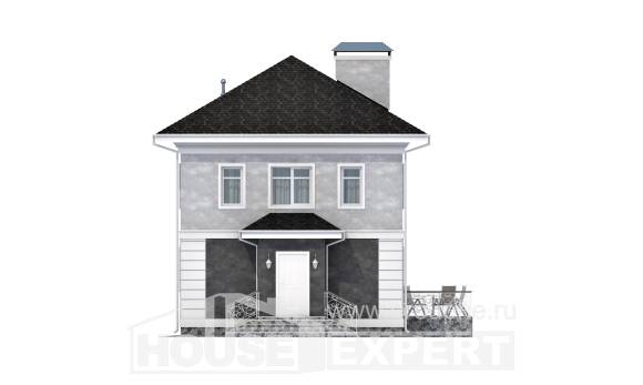 090-003-П Проект двухэтажного дома, компактный загородный дом из газобетона, Бобров