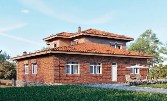 380-002-Л Проект трехэтажного дома, гараж, современный домик из кирпича, Павловск
