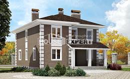 185-002-П Проект двухэтажного дома, недорогой дом из арболита Острогожск, House Expert
