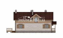 165-002-П Проект двухэтажного дома с мансардой и гаражом, уютный коттедж из теплоблока Павловск, House Expert