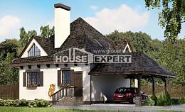 110-002-Л Проект двухэтажного дома с мансардным этажом, гараж, экономичный дом из газобетона Бобров, House Expert