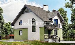 120-003-П Проект двухэтажного дома мансардой, доступный загородный дом из бризолита Воронеж, House Expert