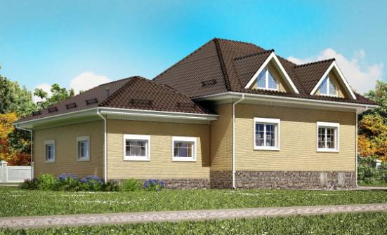 400-001-П Проект трехэтажного дома с мансардой, гараж, большой коттедж из арболита, Борисоглебск
